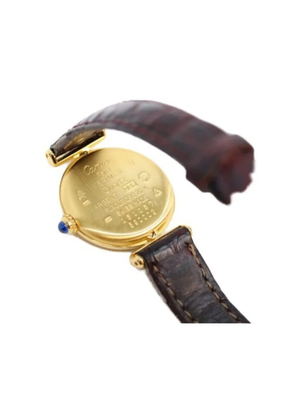 Cartier Must Colise Vermeil SM Ivory Roman Dial Quartz Leather